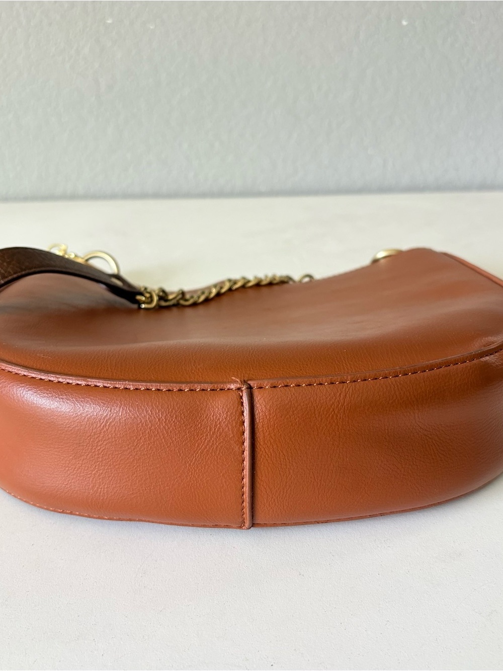Anthropologie Brown Hobo Bag Triple 7 Modern Moon Shoulder Crossbody Bag Tote - Picture 4 of 11